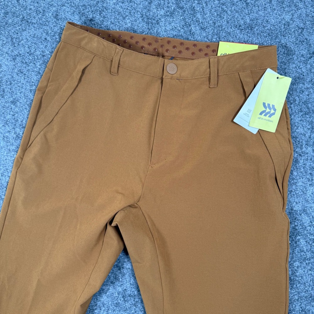 All In Motion Pants‎ 30Wx32L Brown Trousers Recycled Polyester Blend NWT Men's
